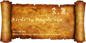 Király Maurícia névjegykártya